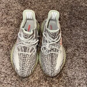 Yeezy Gray and White Sneakers